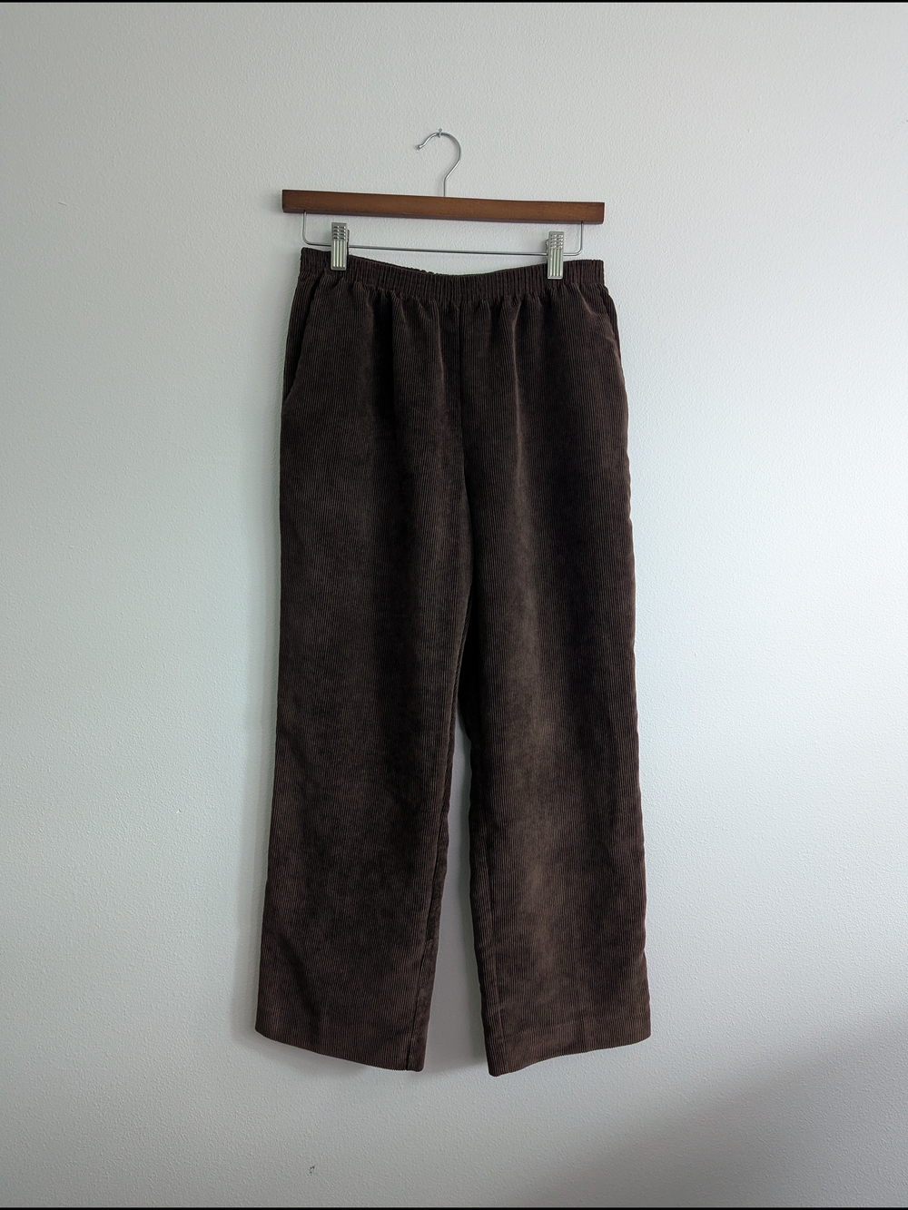 Alfred Dunner Dark Brown Velvet Corduroy Elastic-Waist Pants